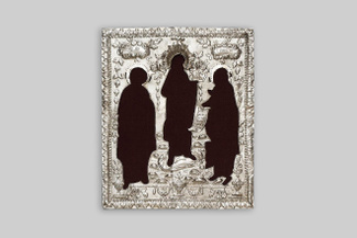 Серебряный оклад иконы «Спас Вседержитель» после реставрации
