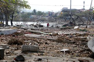 Парк, уничтоженный во время цунами в Палу
