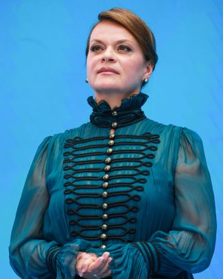 Anna Tsivileva at the final of an adaptive clothing competition, held as part of the St. Petersburg International Economic Forum. June 18, 2025.