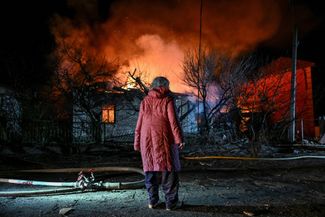 Fire caused by a falling drone. March 16, 2026