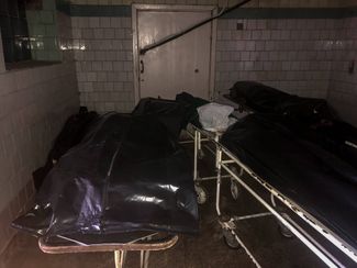 The morgue at the Chernihiv Regional Hospital