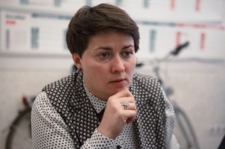 Татьяна Короткевич в своем предвыборном штабе. 6 окября 2015-го