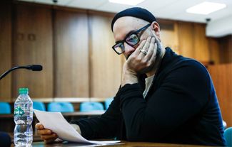 MOSCOW, RUSSIA — AUGUST 16, 2018: Film director Kirill Serebrennikov attends a hearing at the Moscow City Court to consider extending his house arrest​ on charges of embezzling state funds.