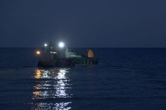 The Jūrmalciems pier was destroyed long ago, so locals have to use tractors to launch their boats. May 2024. 