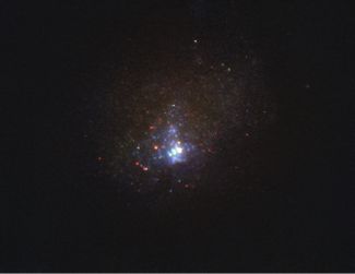 Снимок галактики, в которой пропала звезда. Ее активность фиксировали с 2001 по 2011 год. Потом посмотрели, и оказалось, что больше звезды нет<br>