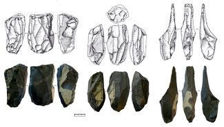 Каменные орудия верхнего палеолита, найденные в Ушбулаке