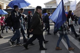 A march dedicated to World Autism Awareness Day in St. Petersburg, April 2, 2019