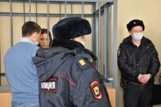 Саша Скочиленко в зале суда. 13 апреля 2022 года