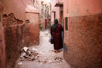 Одна из улиц Медины после землетрясения. 9 сентября 2023 года