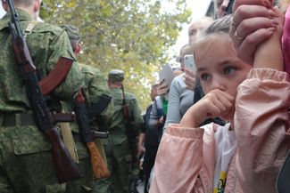 Мобилизованные и женщины с детьми в Севастополе