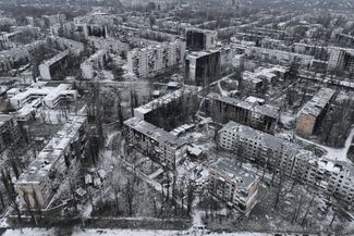 Панорама Авдеевки, снятая дроном. 7 декабря 2023 года