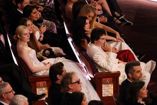 From left to right: Elle Fanning, Priyanka Chopra, Kylie Jenner, Timothée Chalamet and Wagner Moura