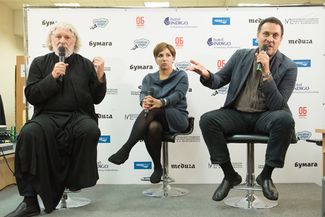 Слева направо: Алексий Уминский, Катерина Гордеева и Максим Шевченко