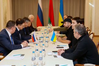 Russia-Ukraine negotiations in the Gomel region of Belarus. February 28, 2022. 