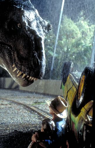 Тиранозавр, каким его представляли во времена классического «Парка Юрского периода», 1993 год.