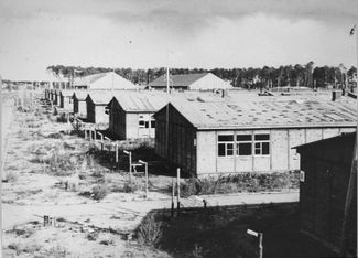 The barracks at the Stutthof camp, photographed after the liberation