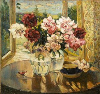 Still-life with a bouquet of roses, 1948. Oil on canvas.