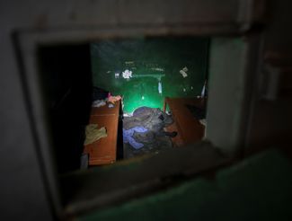 A basement in a police station, where Russian soldiers held Balakliya residents captive. September 13, 2022