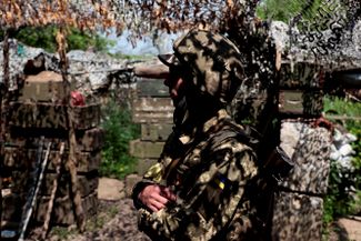 Позиции украинских военных в Бахмуте