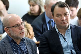 Обвиняемые по делу «Седьмой студии» Алексей Малобродский и Юрий Итин в суде, 21 мая 2018 года