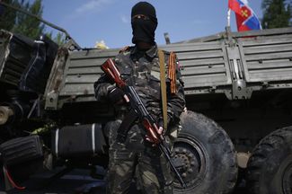 Сепаратист в Донбассе, май 2014 года