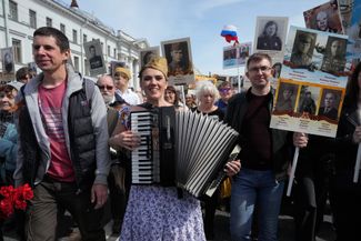 Participants in the procession of the Regiment of the Immortals. May 9, 2026