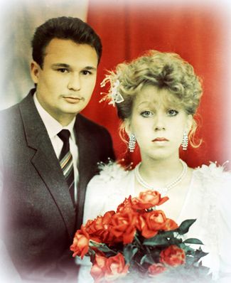 Irina Slavina with her husband, 1991