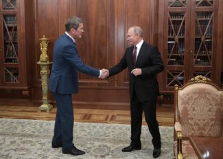 Новый глава Башкирии Радий Хабиров встречается с Владимиром Путиным, 11 октября 2018 года