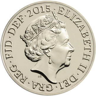 Портрет Елизаветы II на монетах образца 2015 года