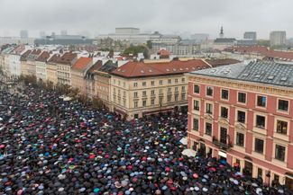 Акция «Черный протест». Варшава. Октябрь 2016 года