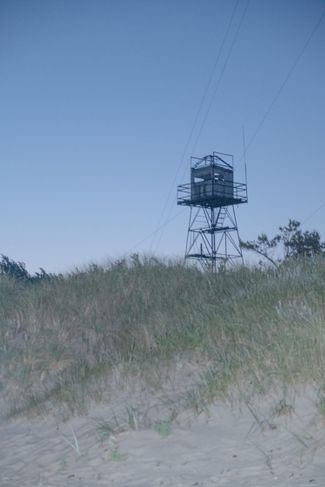 A defunct Soviet watch tower near the village of Bernāti. May 2024.