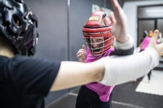 Dasha takes Krav Maga, an Israeli martial art. She says that apart from the visiting room at the prison, these classes are the only place where she doesn’t feel lonely — thanks to the spirit of sisterhood. 