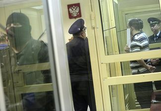 Участники БОРНа во время оглашения приговора в Мособлсуде. Москва, 21 апреля 2015-го