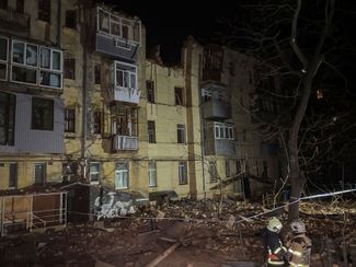 Жилой дом в Харькове, попавший под обстрел