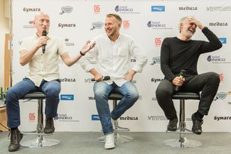 Слева направо: Евгений Федоров, Николай Солодников и Олег Нестеров