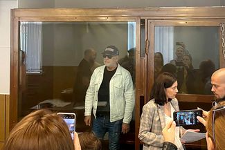 Адвокат Дмитрий Талантов во время заседания в Черемушкинском районном суде Москвы. 29 июня 2022 года