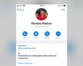 Аккаунт Мадуро в телеграме