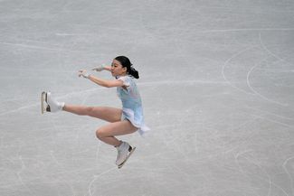 Japanese figure skater Rika Kihira performs her short program during the World Championships. March 20, 2019