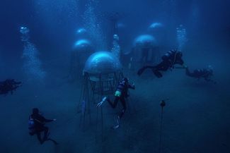 «Сад Немо». Джакомо ДʼОрландо, 2021 год. «Сад Немо» — это проект по выращиванию сельскохозяйственных культур в подводных биосферах в Средиземном море