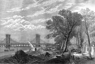 Набережная Челси и мост Альберта. 1873
