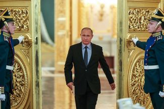 Президент Владимир Путин на заседании Госсовета РФ, посвященном выполнению «майских указов», 4 мая 2017 года