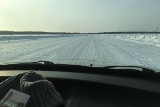 The road to Kolpashevo across the river Ob