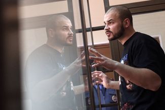 Maxim Martsinkevich, co-founder of the Restrukt movement promoting national socialism, appears in Moscow’s Kuntsevo District Court on August 4, 2014