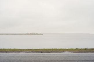 View of the reservoir from the Rybinsk Hydroelectric Station levee. May 2025.