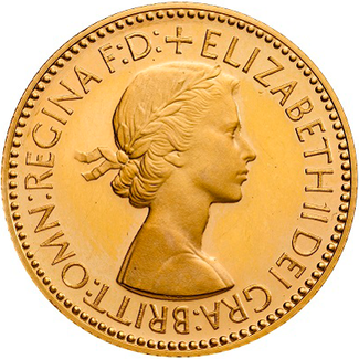 Портрет Елизаветы II на монетах образца 1953 года