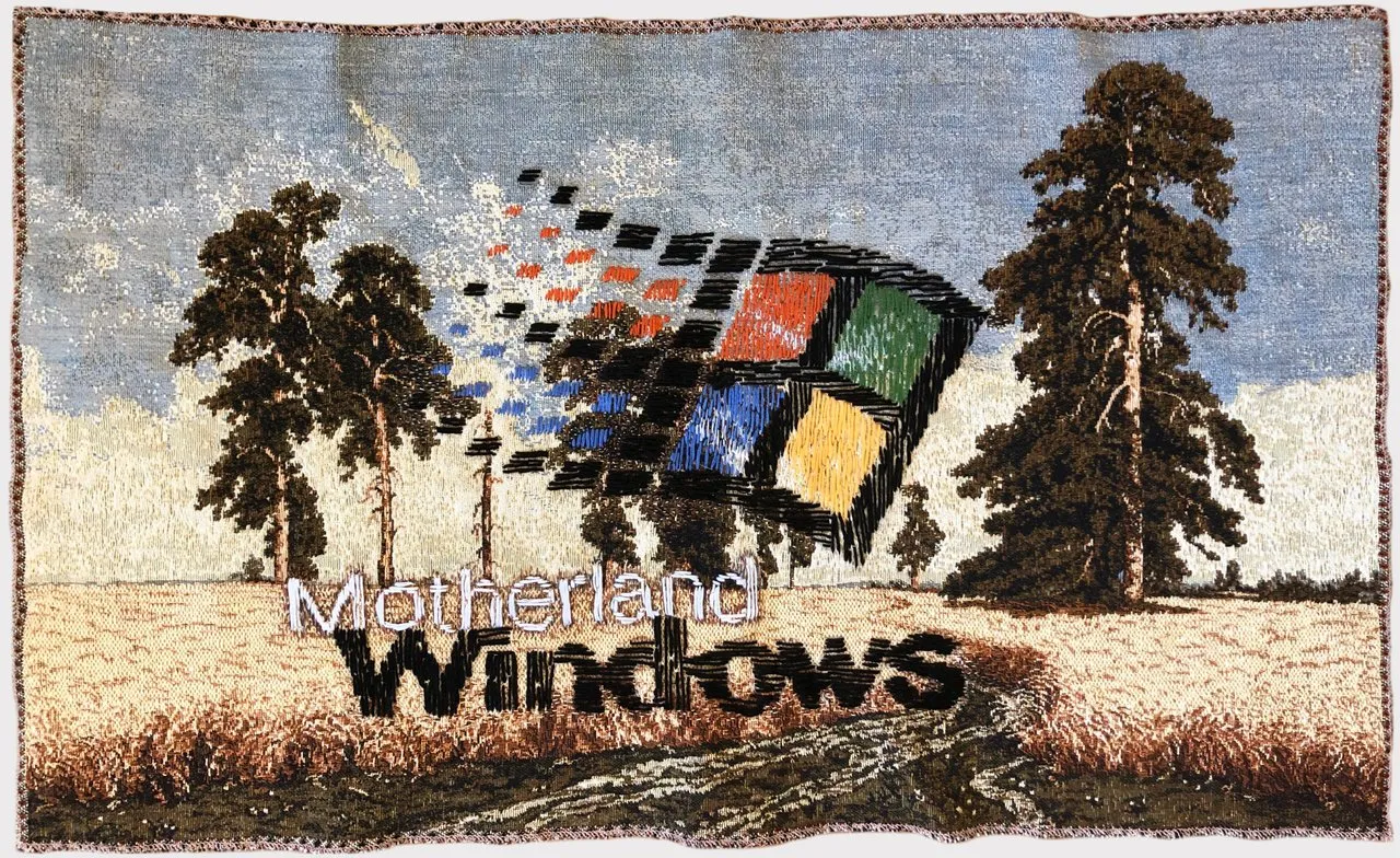 Ковер с Windows, холсты с «Сапером» и Ельцин в Paint. Петербургская  художница показала Россию 90-х в окнах старых компьютерных программ — Meduza