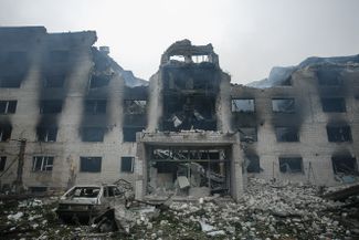 A dormitory in Kharkiv after shelling