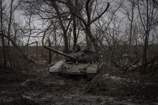 Экипаж украинского танка, Авдеевка, 1 декабря 2023 года
