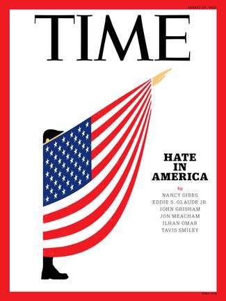 «Ненависть в Америке». На обложке журнала Time флаг США прикрывает нацистское приветствие