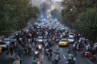 Протестующие на улицах Ирана. 21 сентября 2022 года